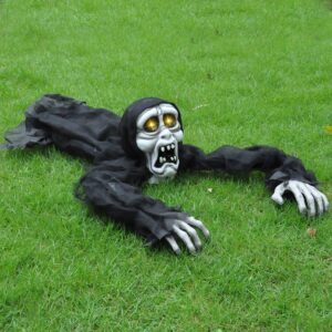 JOYIN Halloween Decoration Zombie Groundbreaker Life Size Climbing Zombie with Creepy Sound and Light-Up Eyes for Outdoor Graveyard Halloween Haunted House Decorations