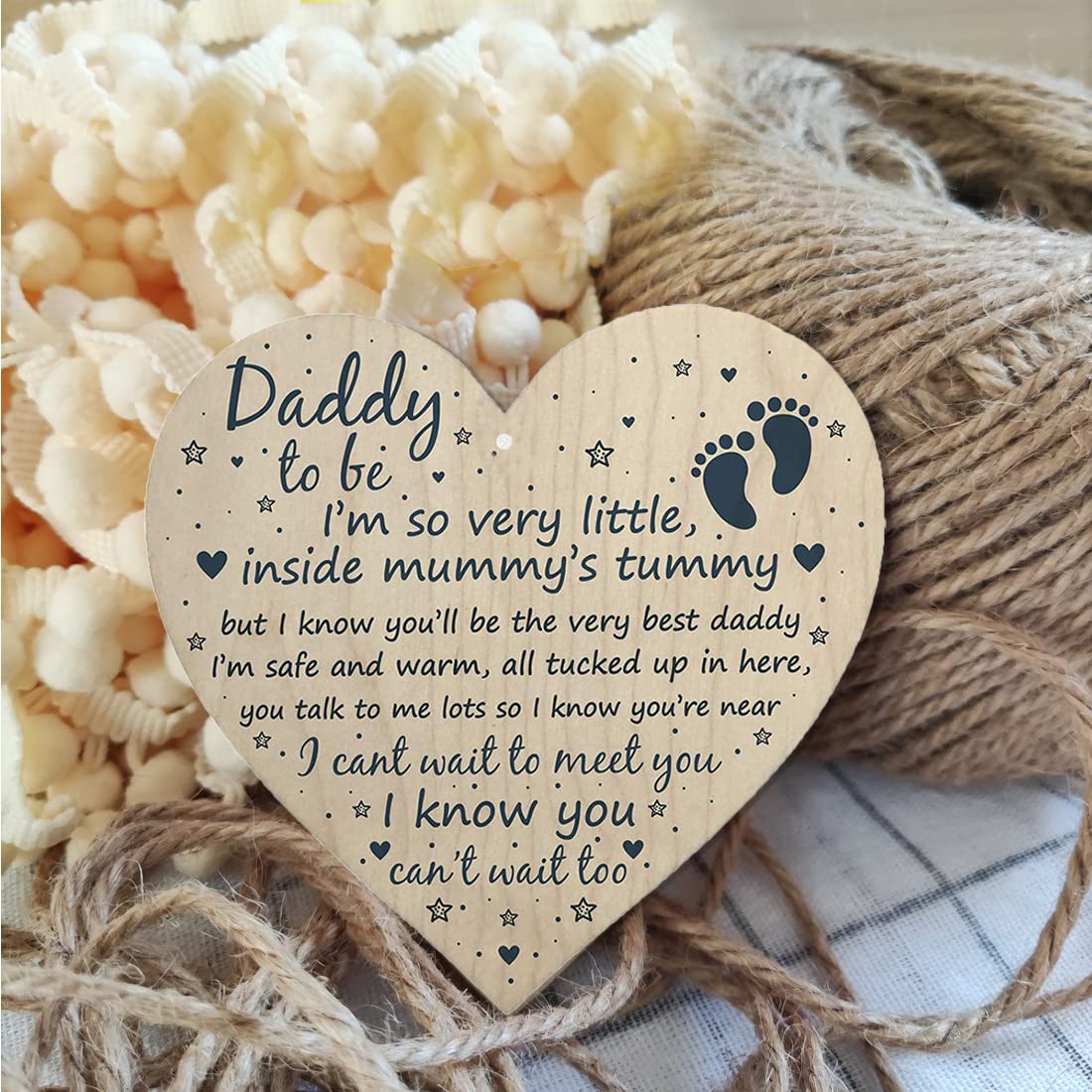 Dadaly Decor Daddy to Be Sign Gifts from Bump for Dad/Father New Born Baby Son Daughter Plaque