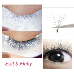 NAGARAKU Easy Fan Mega Volume Eyelash Extensions 0.03 D curl 10-12-14mm Mix Self Blooming Rapid Automatic Flower 3 Layers Soft Pre-glued Lashes