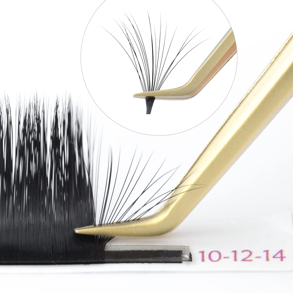 NAGARAKU Easy Fan Mega Volume Eyelash Extensions 0.03 D curl 10-12-14mm Mix Self Blooming Rapid Automatic Flower 3 Layers Soft Pre-glued Lashes