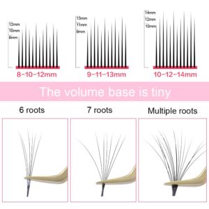 NAGARAKU Easy Fan Mega Volume Eyelash Extensions 0.03 D curl 10-12-14mm Mix Self Blooming Rapid Automatic Flower 3 Layers Soft Pre-glued Lashes