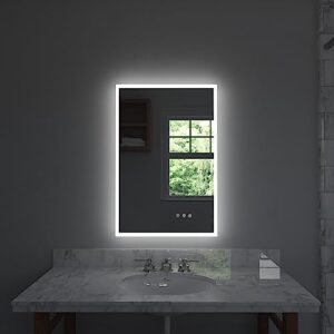 luxaar lucent 24 in. x 36 in. wall mounted led vanity mirror with color changer, dimmer and defogger