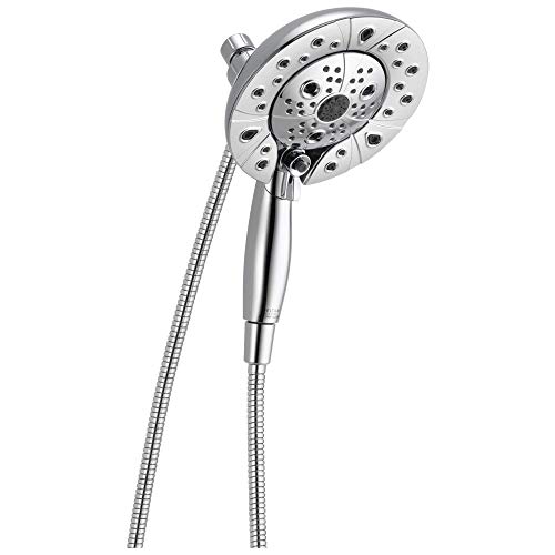 Delta Faucet 5-Spray In2ition Dual Shower Head with HandHeld Spray, H2Okinetic Chrome Shower Head with Hose, Showerheads, Handheld Shower Heads, Magnetic Docking, Chrome 58480-25-PK