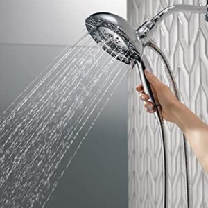 Delta Faucet 5-Spray In2ition Dual Shower Head with HandHeld Spray, H2Okinetic Chrome Shower Head with Hose, Showerheads, Handheld Shower Heads, Magnetic Docking, Chrome 58480-25-PK