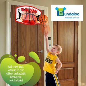 Bundaloo Slam Dunk Basketball Hamper - Over The Door 2 In 1 Hanging Basketball Hoop Or Laundry Hamper Boys & Girls Room Decor - Fun Gift