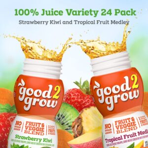 good2grow Strawberry Kiwi and Tropical Fruit Medley Juice 24-pack of 6-Ounce BPA-Free Juice Bottles, Non-GMO with Full Serving of Fruits and Vegetables. SPILL PROOF TOPS NOT INCLUDED (Pack of 24)