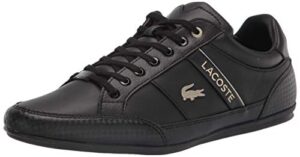 lacostemenschaymon sneakerblack/black/gold leather8.5