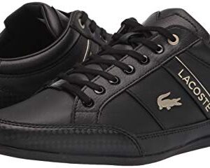 LacosteMensChaymon SneakerBlack/Black/Gold Leather8.5