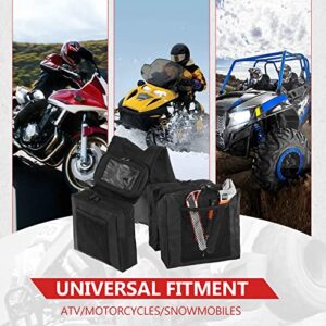 ALAVENTE ATV UTV Tank-Top Saddle Bag - Motorcycle Tank Bag - Snowmobiles ATV Tank Top Saddle Bag Waterproof - for Yamaha Suzuki Kawasaki Harley (ATV Bag Black)