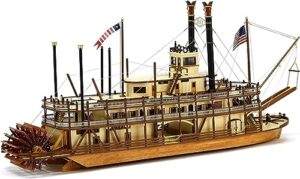 artesanía latina - wooden model ship kit - paddle steamer king of the mississippi - model 20515, scale 1:80 - scale models for assembling - intermediate level