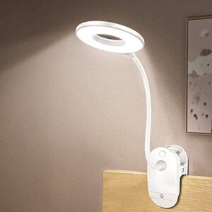 clip on lamp,battery powered reading lamp,clip on light for bed clip on battery light with 3 brightness level,usb rechargeable, reading lamp