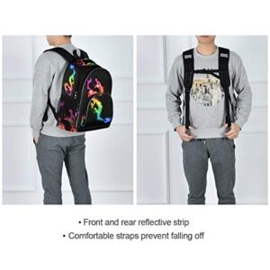 Kids Backpack Fire Rainbow Dragon Three Layer Arc Bookbag for Boys Girls Elementary School Casual Travel Bag Laptop Daypack