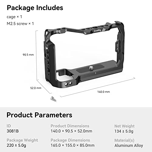 SmallRig A7C Aluminum Alloy Full Cage Camera for Sony A7C, Integrated Cold Shoe, with Quick Release Plate for Arca-Swiss and Locating Holes for ARRI - 3081B