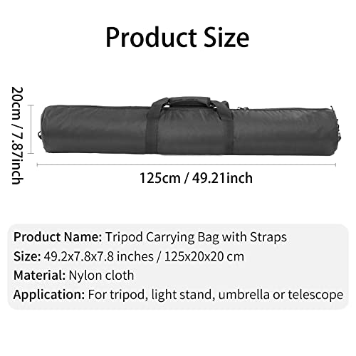 Meking 49in Padded Tripod Carrying Case Bag with Shoulder Strap for Light Stand, Boom Stand, Monopod, Umbrella and Other Photography Photo Studio Accessories