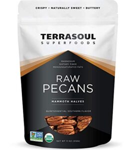 terrasoul superfoods organic pecans, 11 oz (pack of 1) - mammoth halves | fresh | raw