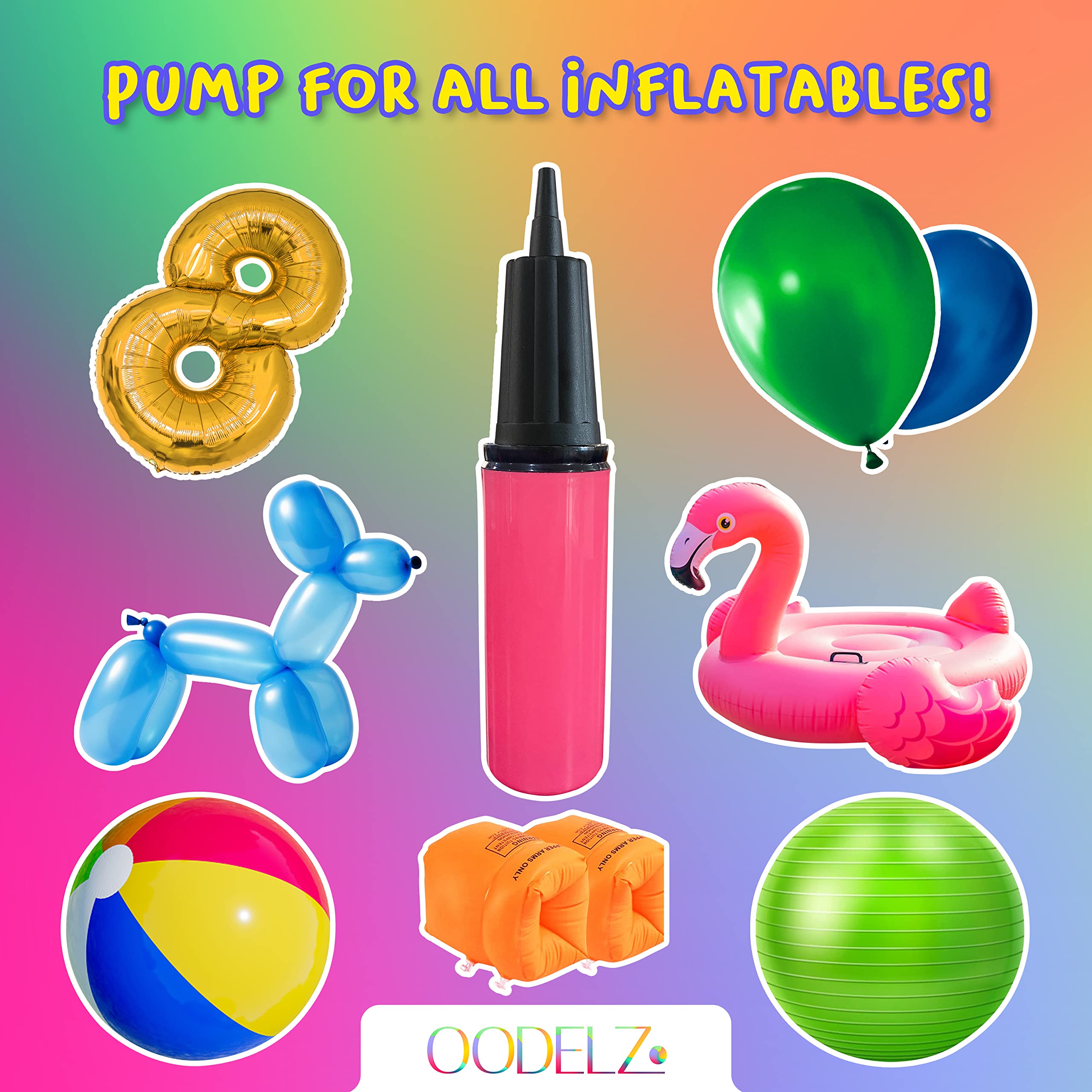 Balloon Pump Hand Pump-Balloon Inflator & Balloon Kit-2 Hand Air Pump for Balloons & Ballon Garland Kit- tie Tool, Balloon String & Tape for Birthday Party Decorations, Portable Air Pump Inflatables