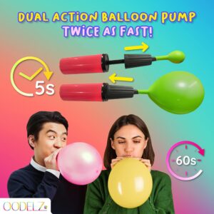 Balloon Pump Hand Pump-Balloon Inflator & Balloon Kit-2 Hand Air Pump for Balloons & Ballon Garland Kit- tie Tool, Balloon String & Tape for Birthday Party Decorations, Portable Air Pump Inflatables