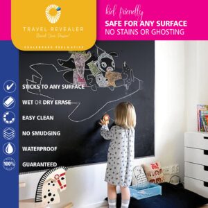 Travel Revealer Chalkboard Contact Paper Self Adhesive Dry Erase Contact Paper Roll +3 Liquid Chalk Markers 17.7x78.7 Wallpaper Stick & Peel Removable Contact Paper Blackboard Vinyl Black Stickers