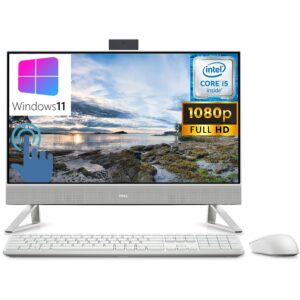 dell 2023 inspiron 24 5410 23.8" touchscreen fhd all-in-one desktop computer, 12th gen intel 10 cores i5-1235u, 16gb ddr4 ram, 1tb pcie ssd, wifi 6, bluetooth 5.2, pop-up webcam, white, windows 11