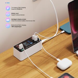 Charging Station for Multiple Devices, 8 Ports USB Charging Dock with QC3.0/PD18W USB-C Fast Charging Station for Multiple Devices Apple, Compatible with Ipad/MacBook Pro/Air, iPhone/Galaxy, Ect