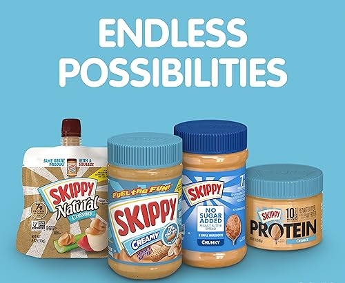 SKIPPY Creamy Peanut Butter Individual Squeeze Packs, 9.2 Ounce, (8 Pouches, Pack of 8)