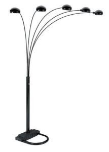 sqf 5-arm arch floor lamp with dimmer (black, 6962)