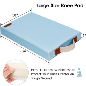 HappyPicnic Waterproof Kneeling Pad for Garden or Bath, 2 inch Thick Soft Foam Kneeler Mat for Gardeners Knee Support or Bathtub Bathing Baby with Handle and Removable Cover-Green