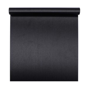 taogift self adhsesive vinyl film black brushed metal stainless steel contact paper for dishwasher fridge refrigerator stove appliances kitchen cabinets countertops walls backplash 15.7x117 inches