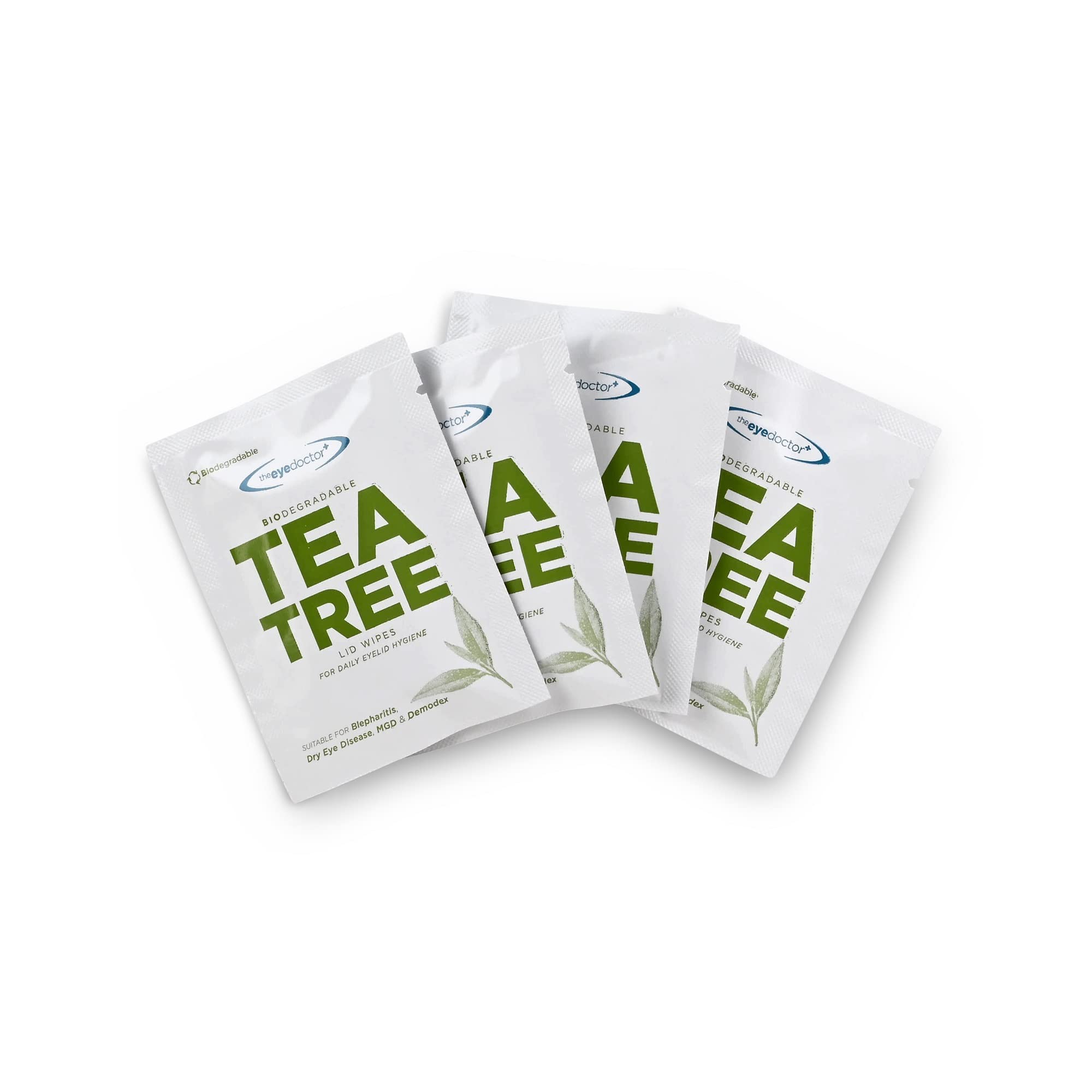 The Eye Doctor Tea Tree Eyelid Wipes - 40x Cleansing Lid Wipes Suitable for Dry Eye Blepharitis MGD & Demodex - Tea Tree, Coconut & Argan Oil