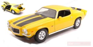 maisto scale model compatible with chevrolet camaro z28 1971 yellow 1:18 mi31131y