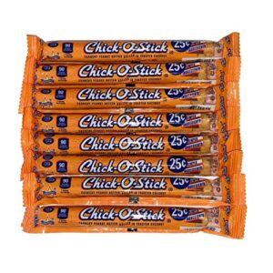 chick o stick candy bars | 8 pack | crunchy peanut butter rolled in toast coconut | peanut butter candy | .7 oz bars | pack of 8 bars