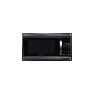 black+decker 1000 watt stainless steel small microwave countertop oven with 6 cooking modes, digital touch controls, and display, black
