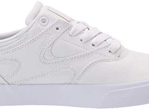 DC womens Kalis Vulc Skate Shoe, White/White, 7 US