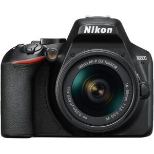 Nikon D3500 24.2MP DSLR Digital Camera with AF-P DX 18-55mm Lens (1590) Deluxe Bundle -Includes- Sandisk 64GB SD Card + Large Camera Bag + Filter Kit + Spare Battery + Telephoto Lens + More