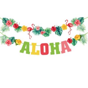 hawaiian aloha party decorations - luau party supplies - tropical theme summer beach pool party decorations - luau birthday party decor