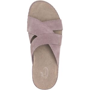 Chaco Women's Wayfarer Slide Sandal, Suede Sparrow, 8