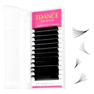 tdance eyelash extension supplies rapid blooming volume eyelash extensions thickness 0.05 c curl mix 14-19mm easy fan volume lashes self fanning individual eyelashes extension (c-0.05,14-19mm)