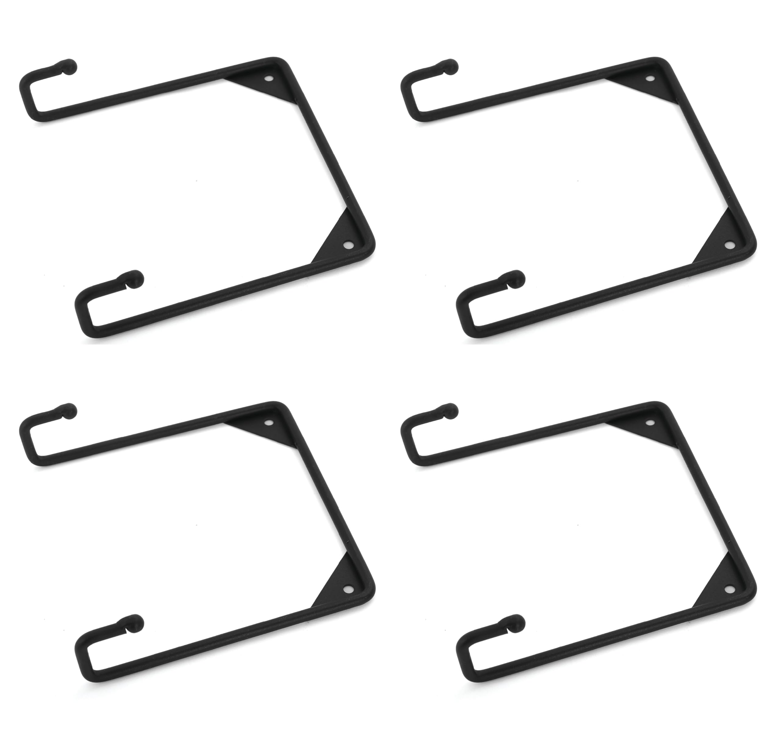 Milltown Merchants Metal Display Stand - Wall Mounted Decorative Plate Holder - Versatile Plate Hanger Stand - Black Metal Plate Stand (4 Pack, Medium)