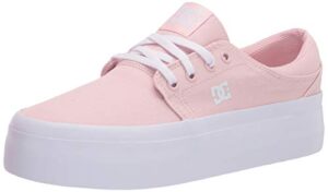 dc womens trase platform skate shoe, light pink, 6.5 us