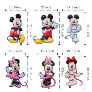 6 pcs Minnie Mickey Party Balloons , Mickey theme Party Supplies,Baby Shower Birthday Party Decorations