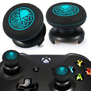 playrealm fps thumbstick extender & printing rubber silicone grip cover 2 sets for xbox series x/s & xbox one controller(cthulhu abyss blue)