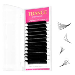 tdance easy fan lash extension rapid blooming volume eyelash extensions c cc d dd j b l curl 0.03-0.12mm thickness easy fan volume lashes self fanning eyelashes extension (d-0.07,14-19mm)