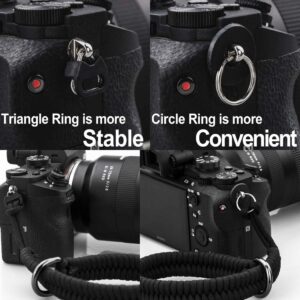 AQAREA Camera Wrist Strap for DSLR Mirrorless Camera, Quick Release Camera Hand Strap with Safer Connector（Black）