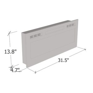 31.5" Electric Fireplace Recessed Wall Mounted Heater, 1500W/5100BTU (White)