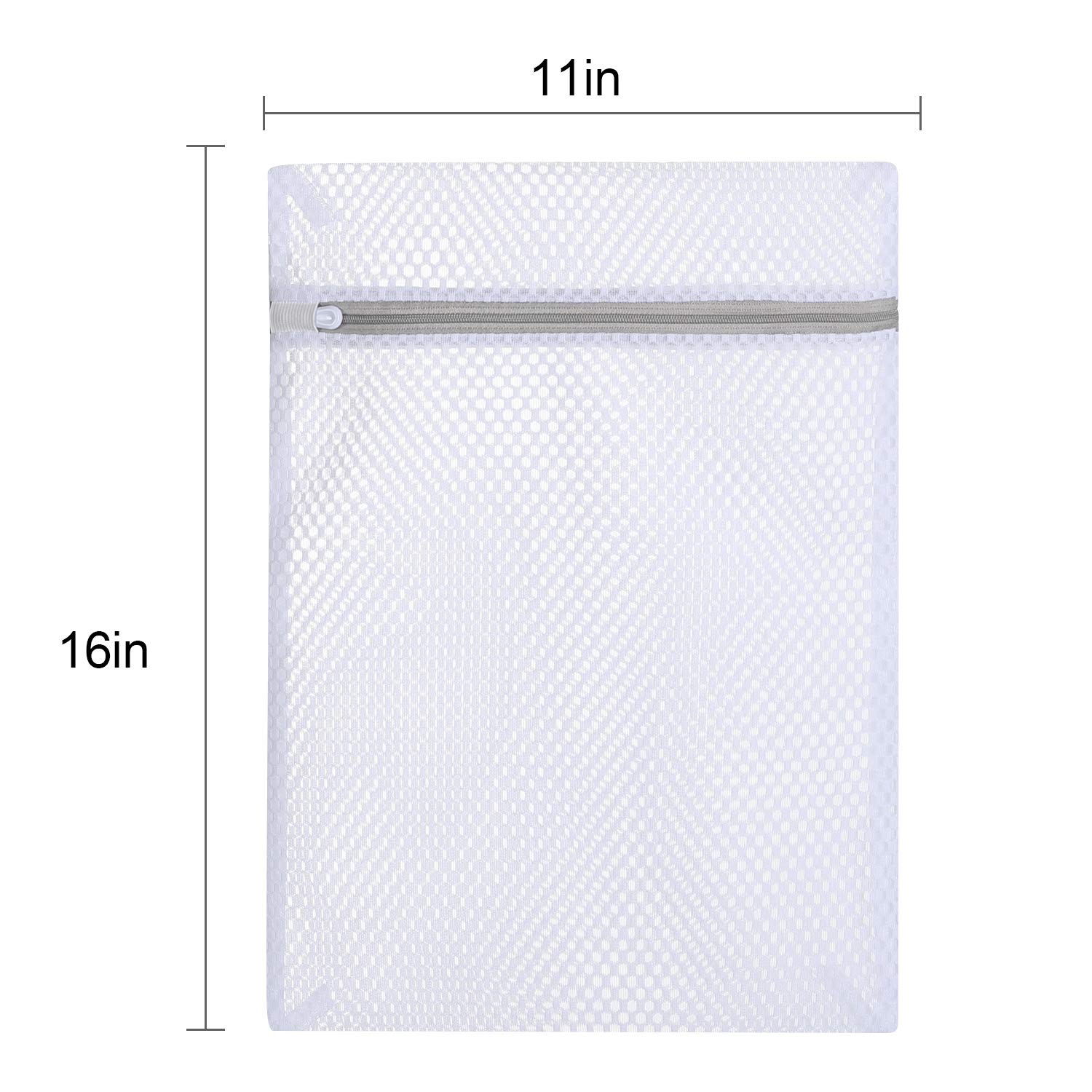 Mesh Laundry Bag - 3 Pack Durable and Reusable Wash Bag Travel Organization Bag for Garment, Bath Towels, Bed Sheet (11Inch x 16Inch) by YMHB