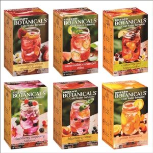 bigelow botanicals cold water herbal infusion variety pack, caffeine free, 18 count (pack of 6), 108 total tea bags