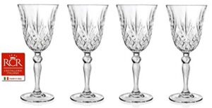 rcr cristalleria italiana crystal glass drinkware set (wine goblet (7.25 oz) - 4 piece)