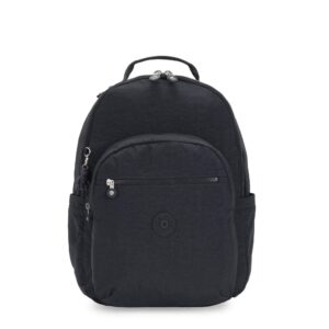 kipling women's seoul extra large 17” laptop backpack, durable, roomy with padded shoulder straps, bag, blue bleu 2, 13.5" l x 18.25" h x 7.75" d