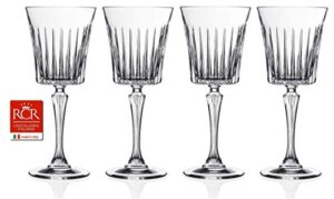 rcr cristalleria italiana crystal glass drinkware set (water/wine goblet (10 oz) - 4 piece)
