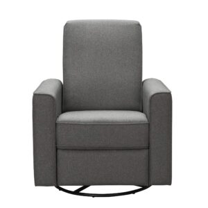 Abbyson Living Hampton Swivel Glider Nursery Recliner - Upholstered, Fully Padded, Reclining Rocking Chair, Grey